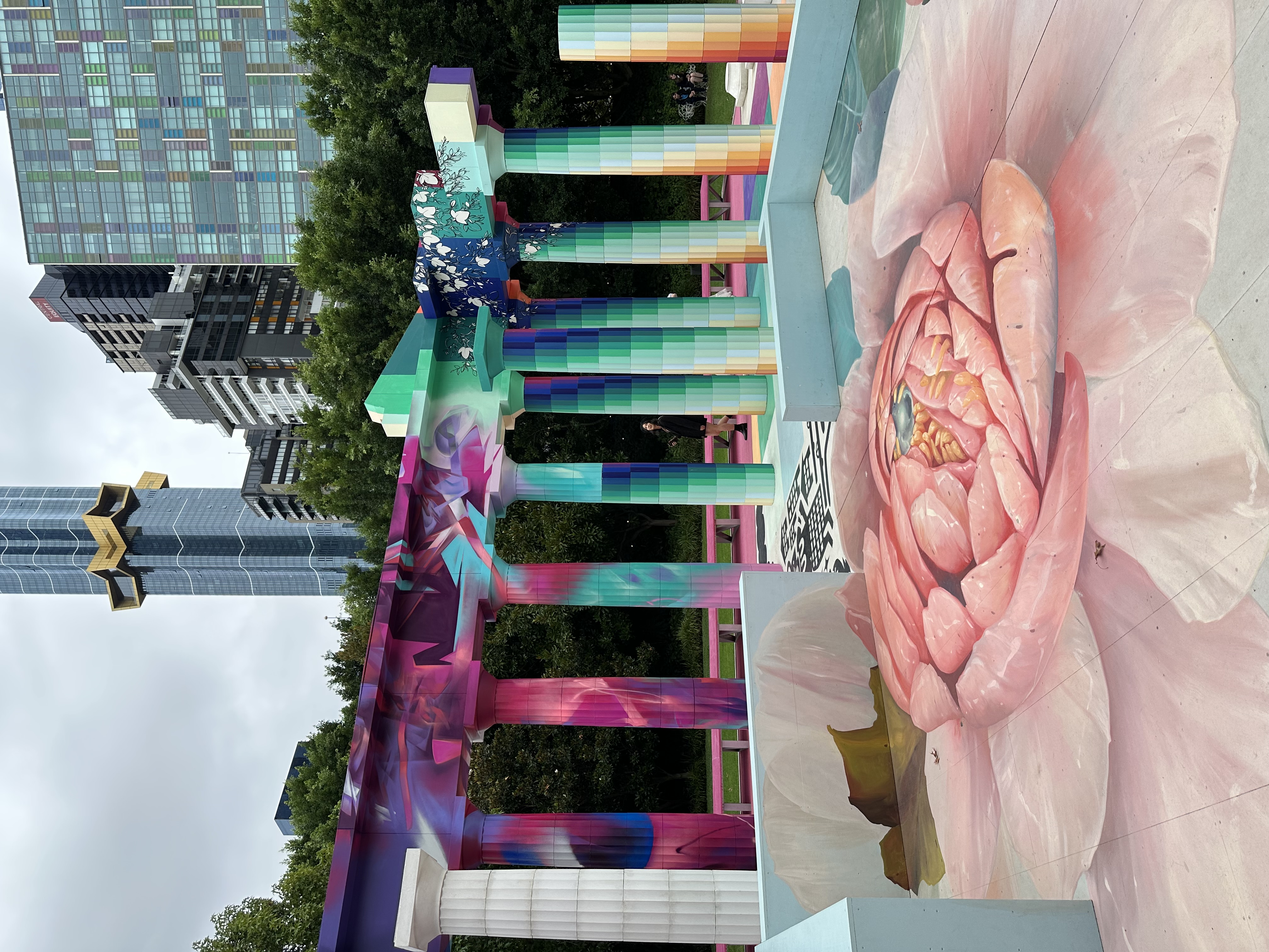 Federation Square colorful mural installation