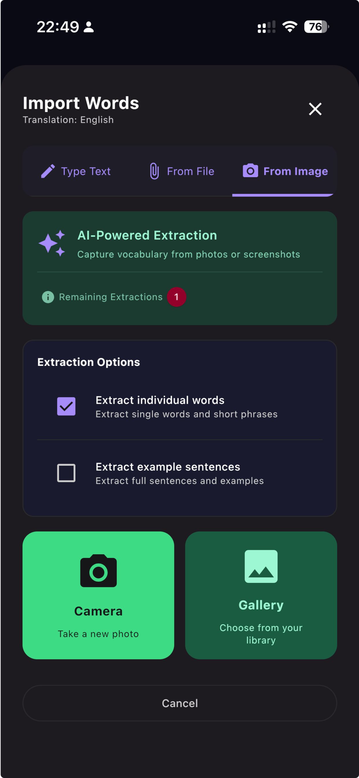 AI import options dialog